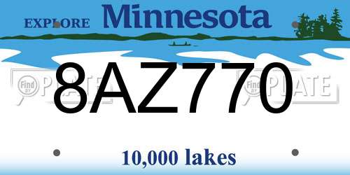 8AZ770 Minnesota License Plate