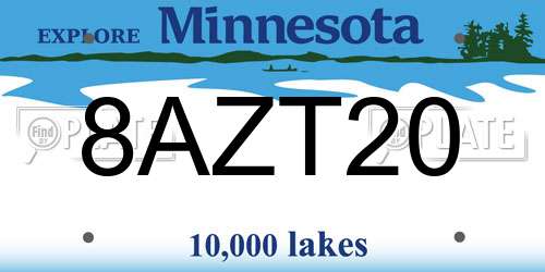 8AZT20 Minnesota License Plate