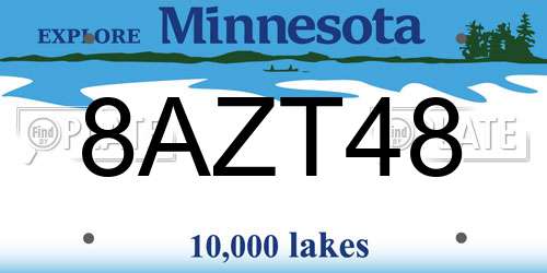 8AZT48 Minnesota License Plate