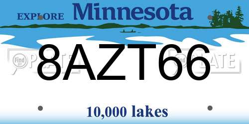8AZT66 Minnesota License Plate