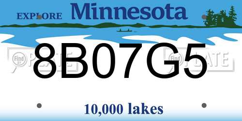 8B07G5 Minnesota License Plate