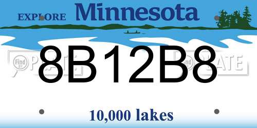 8B12B8 Minnesota License Plate