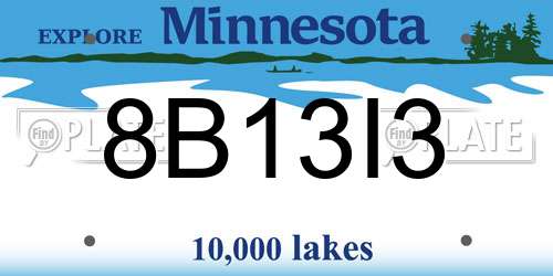 8B13I3 Minnesota License Plate