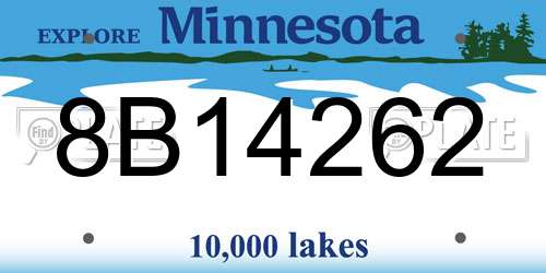 8B14262 Minnesota License Plate