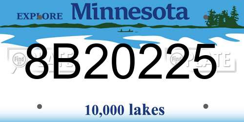 8B20225 Minnesota License Plate