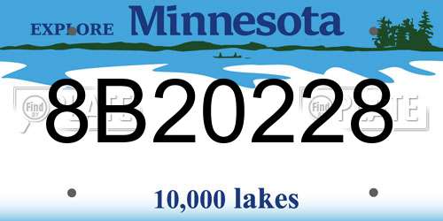 8B20228 Minnesota License Plate
