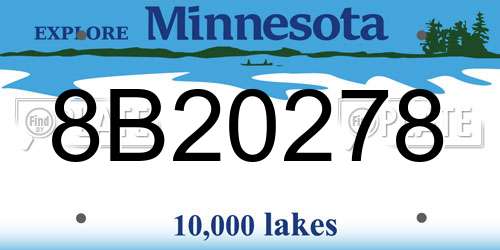 8B20278 Minnesota License Plate