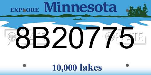 8B20775 Minnesota License Plate
