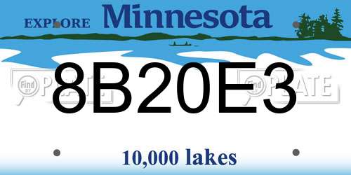 8B20E3 Minnesota License Plate