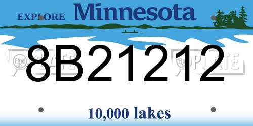 8B21212 Minnesota License Plate