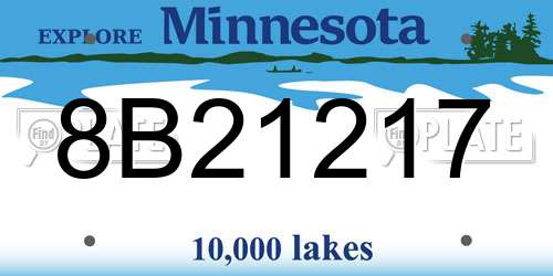 8B21217 Minnesota License Plate