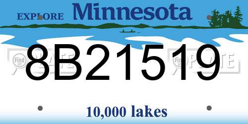 8B21519 Minnesota License Plate