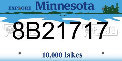 8B21717 Minnesota License Plate