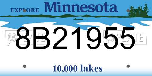 8B21955 Minnesota License Plate