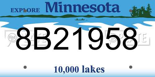 8B21958 Minnesota License Plate