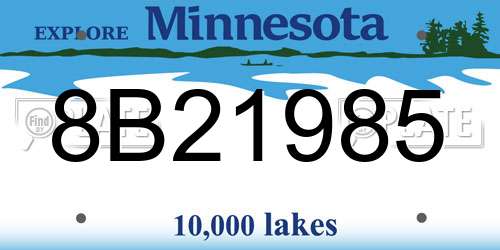 8B21985 Minnesota License Plate