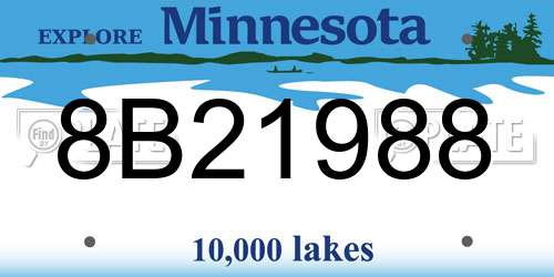 8B21988 Minnesota License Plate