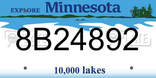 8B24892 Minnesota License Plate