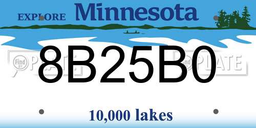 8B25B0 Minnesota License Plate