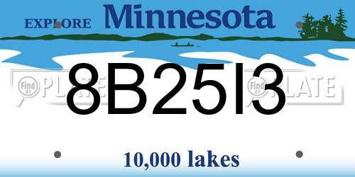 8B25I3 Minnesota License Plate