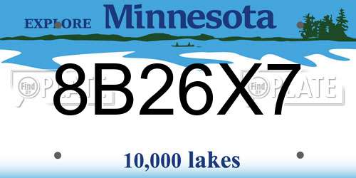 8B26X7 Minnesota License Plate