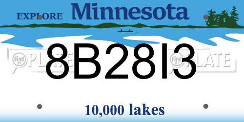 8B28I3 Minnesota License Plate