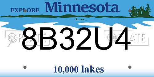 8B32U4 Minnesota License Plate