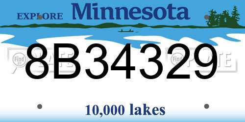 8B34329 Minnesota License Plate