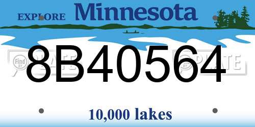 8B40564 Minnesota License Plate