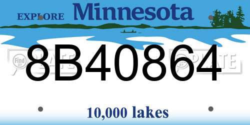 8B40864 Minnesota License Plate