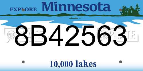 8B42563 Minnesota License Plate