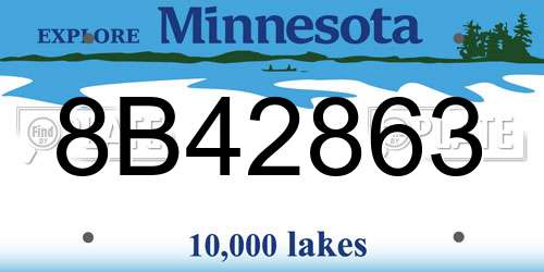 8B42863 Minnesota License Plate