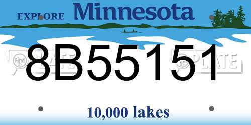 8B55151 Minnesota License Plate