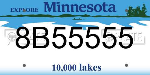 8B55555 Minnesota License Plate