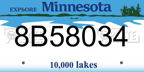 8B58034 Minnesota License Plate