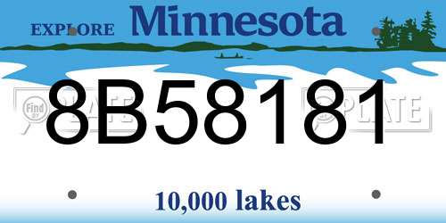 8B58181 Minnesota License Plate