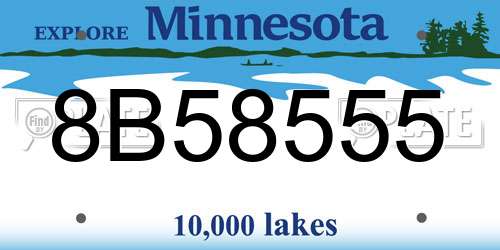 8B58555 Minnesota License Plate