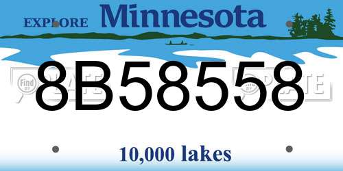 8B58558 Minnesota License Plate
