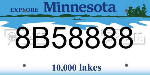8B58888 Minnesota License Plate