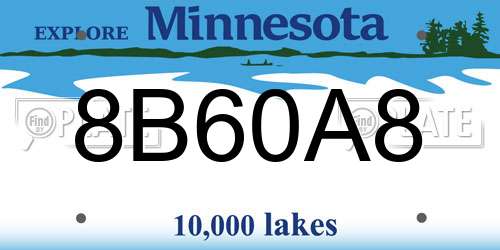 8B60A8 Minnesota License Plate