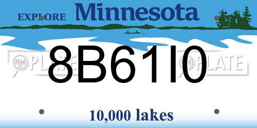 8B61I0 Minnesota License Plate