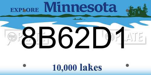 8B62D1 Minnesota License Plate