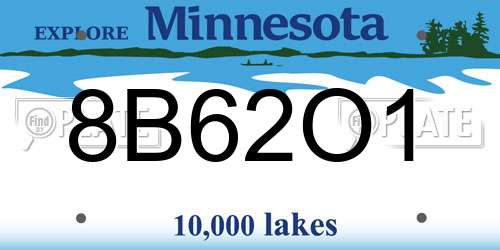 8B62O1 Minnesota License Plate