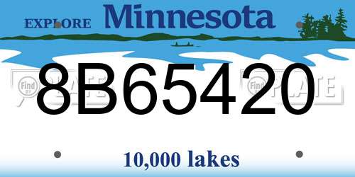 8B65420 Minnesota License Plate