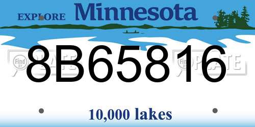 8B65816 Minnesota License Plate