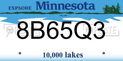 8B65Q3 Minnesota License Plate