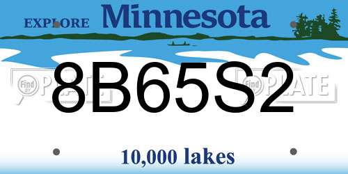 8B65S2 Minnesota License Plate