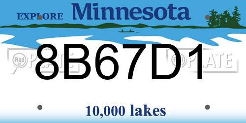 8B67D1 Minnesota License Plate