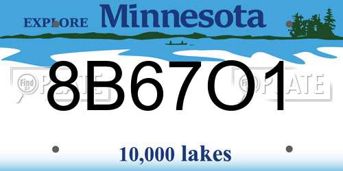 8B67O1 Minnesota License Plate