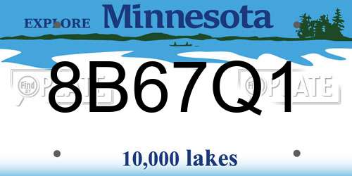 8B67Q1 Minnesota License Plate
